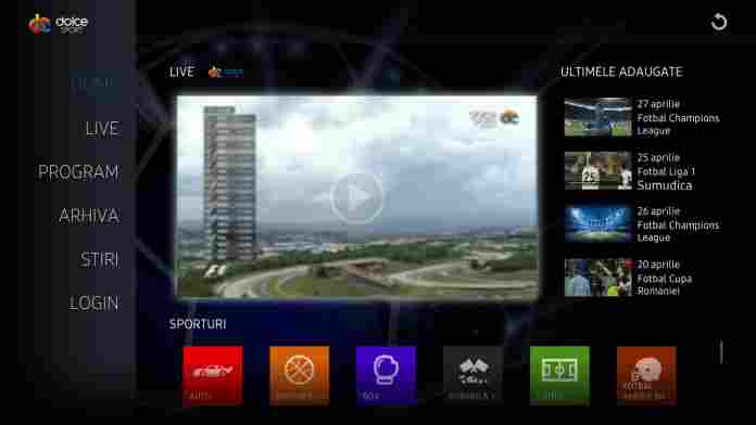 Aplicația mobilă Dolce Sport – acces live la emisiuni şi competiţii sportive de  pe orice dispozitiv