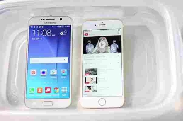 Iphone 6 vs Samsung Galaxy S6. Oare sunt rezistente la apă?